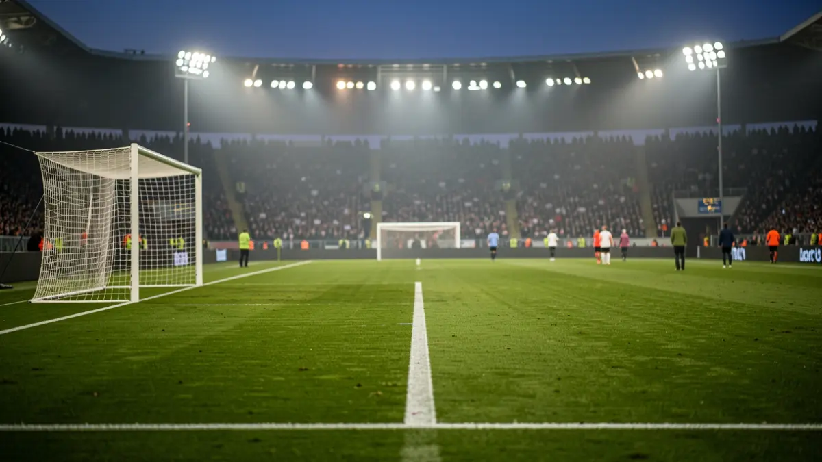 Generic image of a football pitch at dusk.
