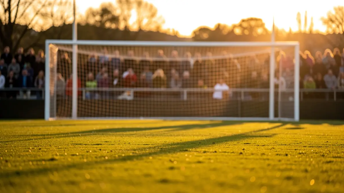 Imagen genérica de un campo de fútbol al atardecer.