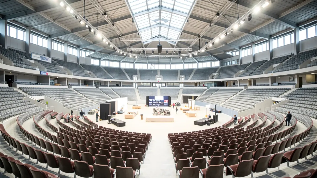 Generic image of an exhibition venue prepared for an event.
