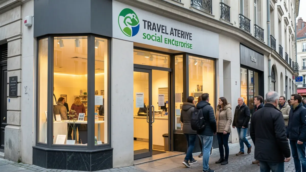 Facade of a social travel agency in Tenerife.