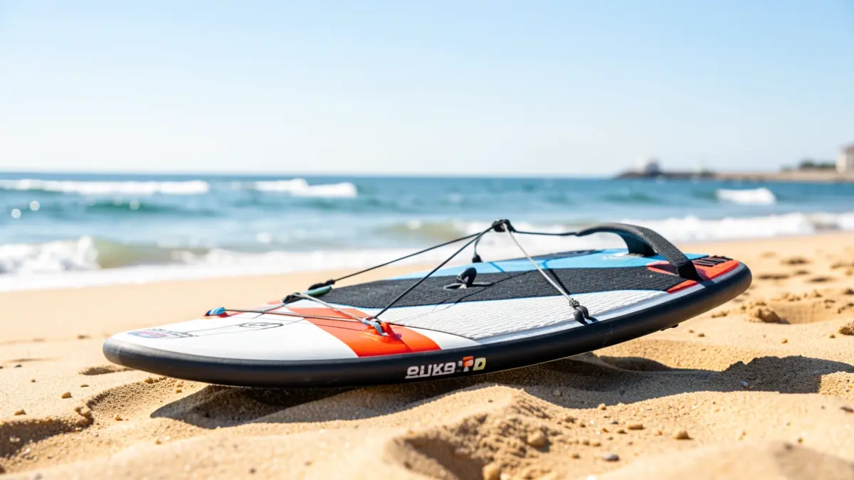 Imagen genérica de una tabla de wingfoil en la playa.