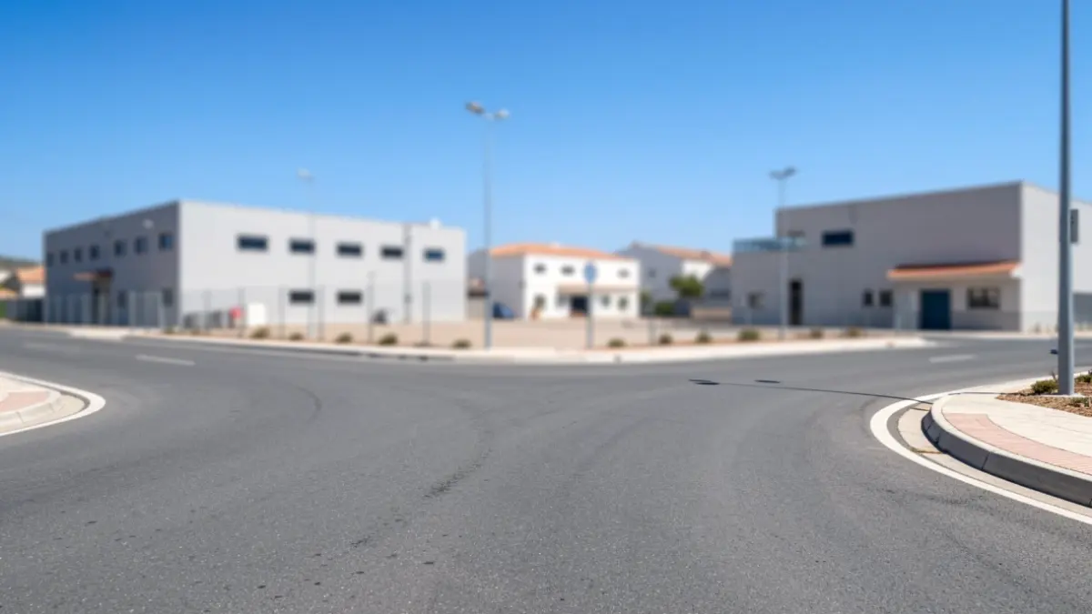 Imagen genérica de una intersección viaria en una zona industrial.