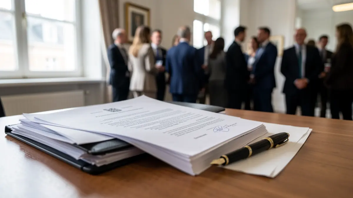 Generic image of official documents and office supplies on a desk.