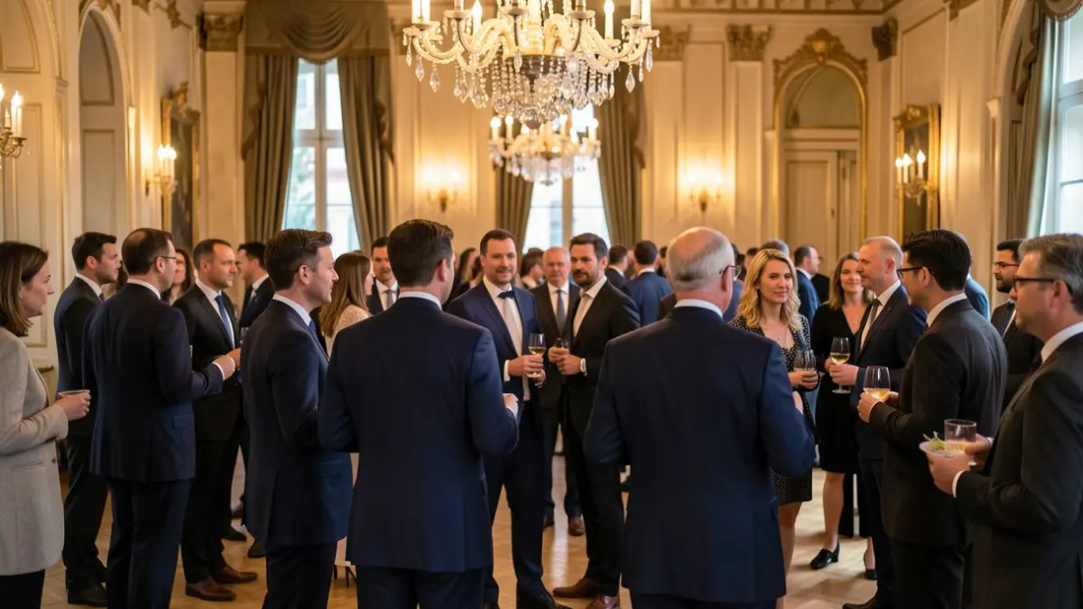 Imagen genérica de empresarios en un evento de networking.