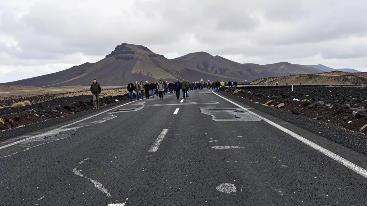 Generic image of a Canarian road with volcanic landscape.