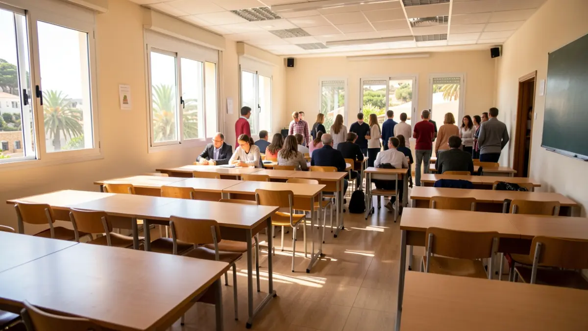 Imagen genérica de un aula vacía en Canarias.