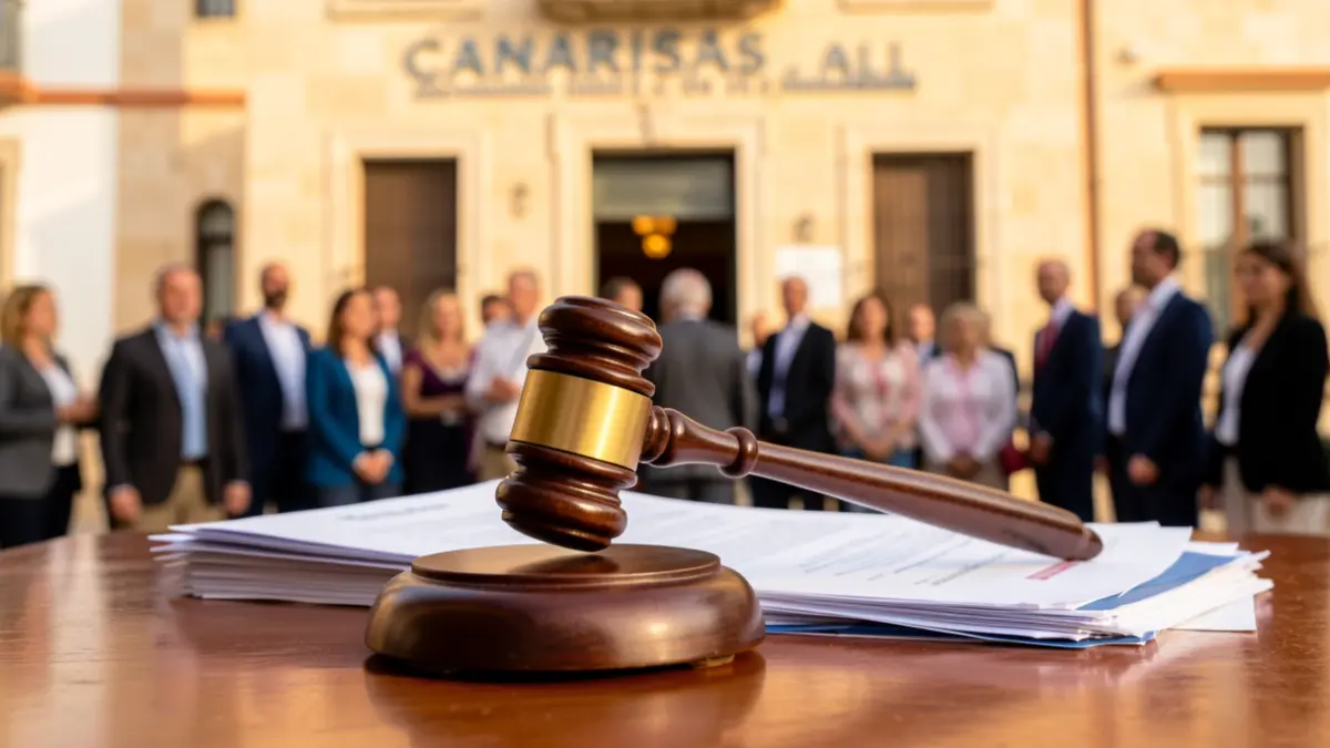 Generic image of a judge's gavel on documents on a desk.