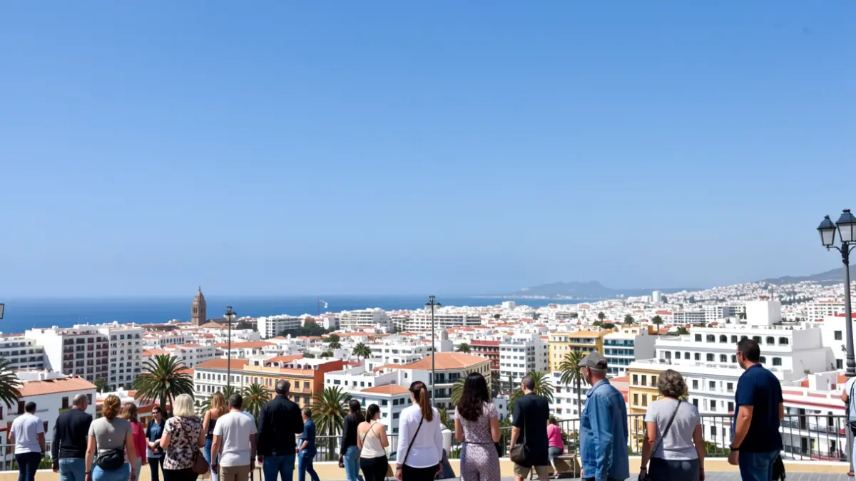 Clear and sunny sky over Santa Cruz de Tenerife.