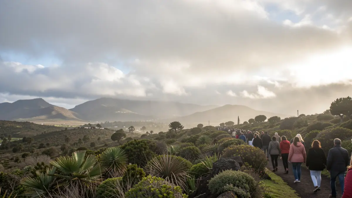 Generic image of fog and variable clouds in a landscape of Tijarafe, Canarias.