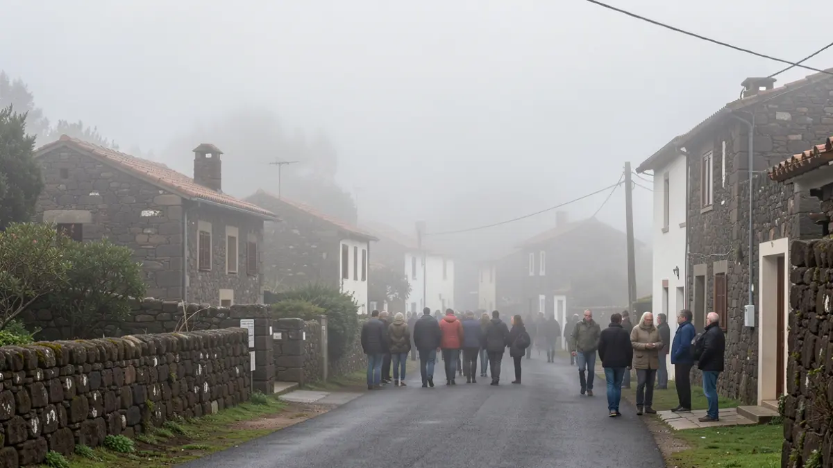 Imagen genérica de una mañana con niebla en un pueblo de Canarias.