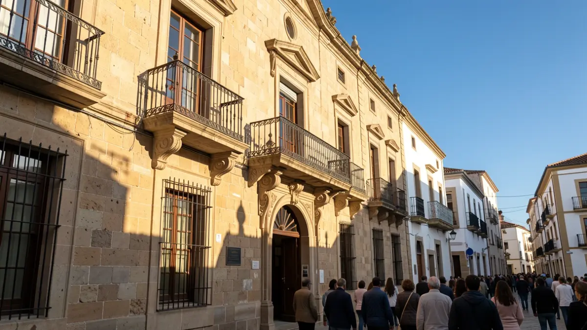 Fachada del Ayuntamiento de Puerto del Rosario bajo la luz del sol.