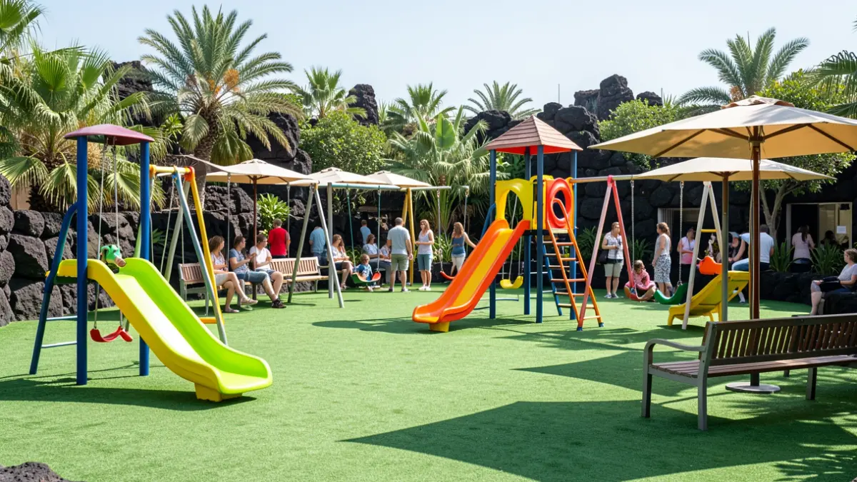 Generic image of a modern, renovated playground in the Canary Islands.