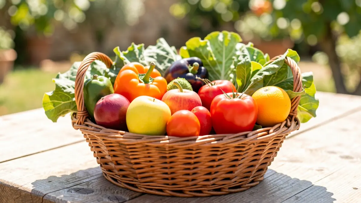 Imagen genérica de frutas y verduras frescas para una alimentación saludable en verano.