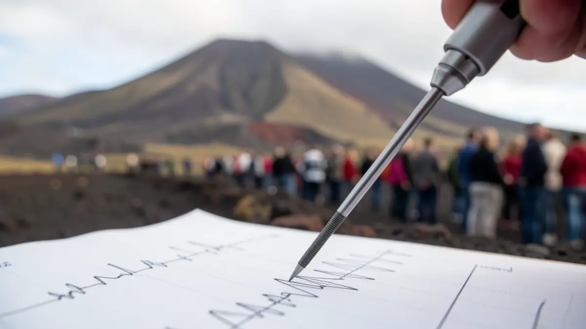 Image of a seismograph recording seismic activity in a research environment.