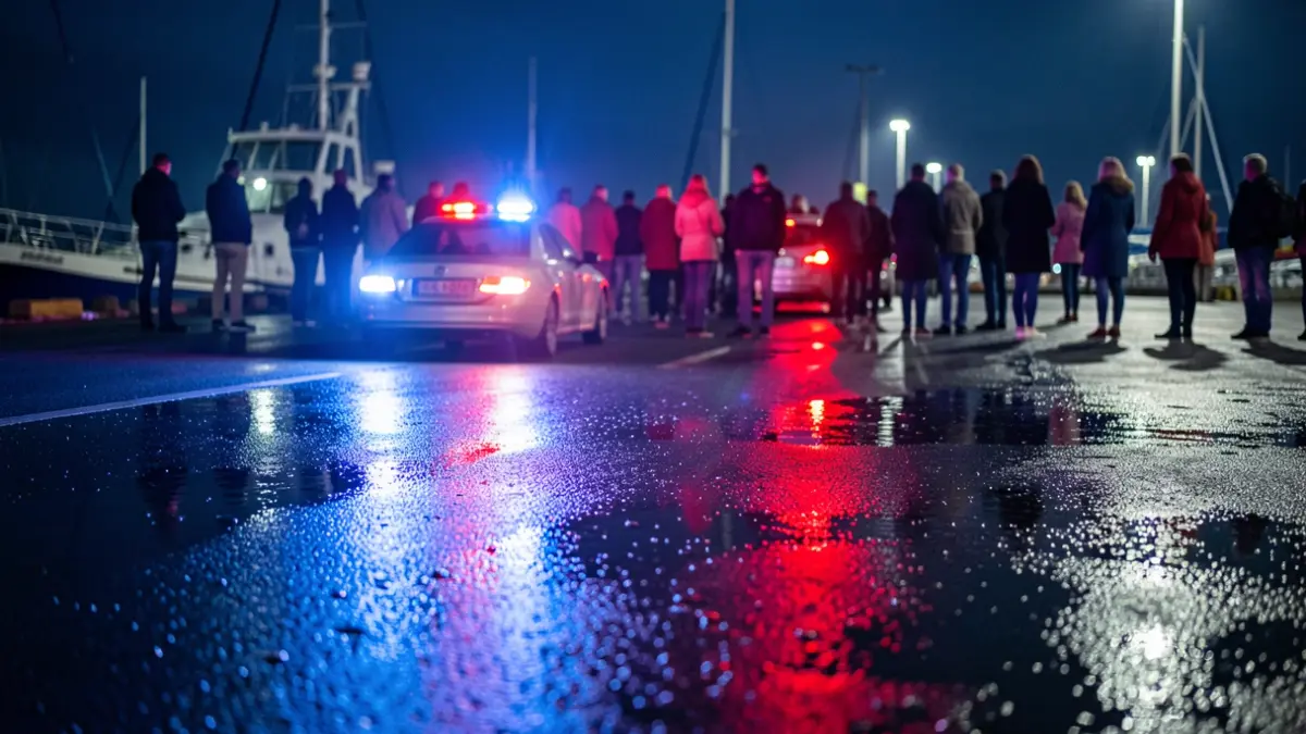 Imagen genérica de luces de emergencia reflejadas en el asfalto durante una intervención nocturna.