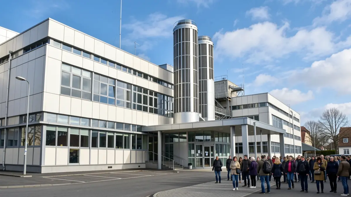 Generic image of a hospital with cooling units.