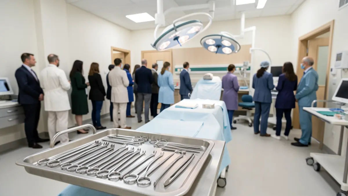 Imagen de una sala de cirugía menor básica en un centro de salud.