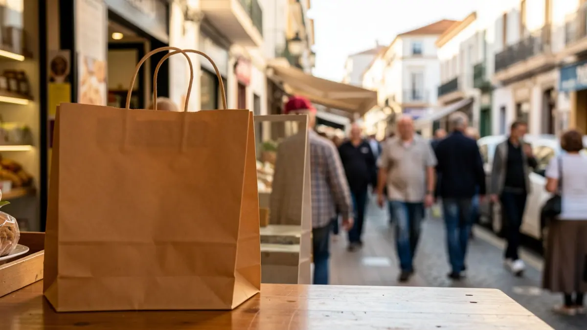 Generic image of a shopping bag in a local store.