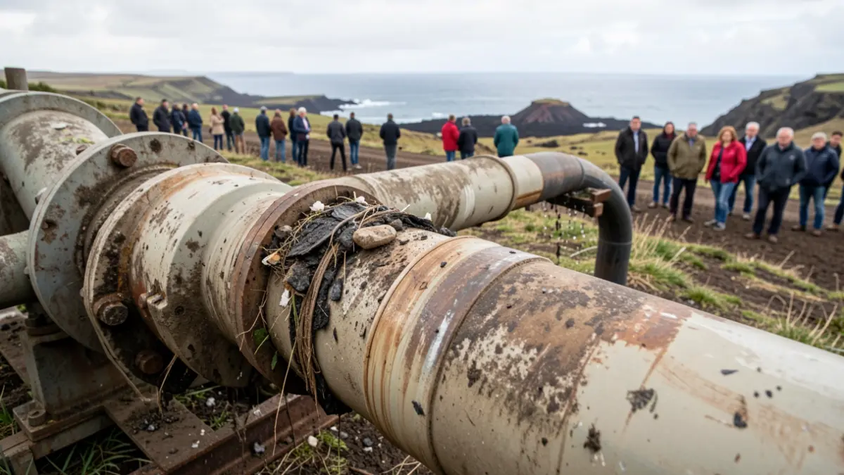 Generic image of sewage pipe cleaning in a natural environment.