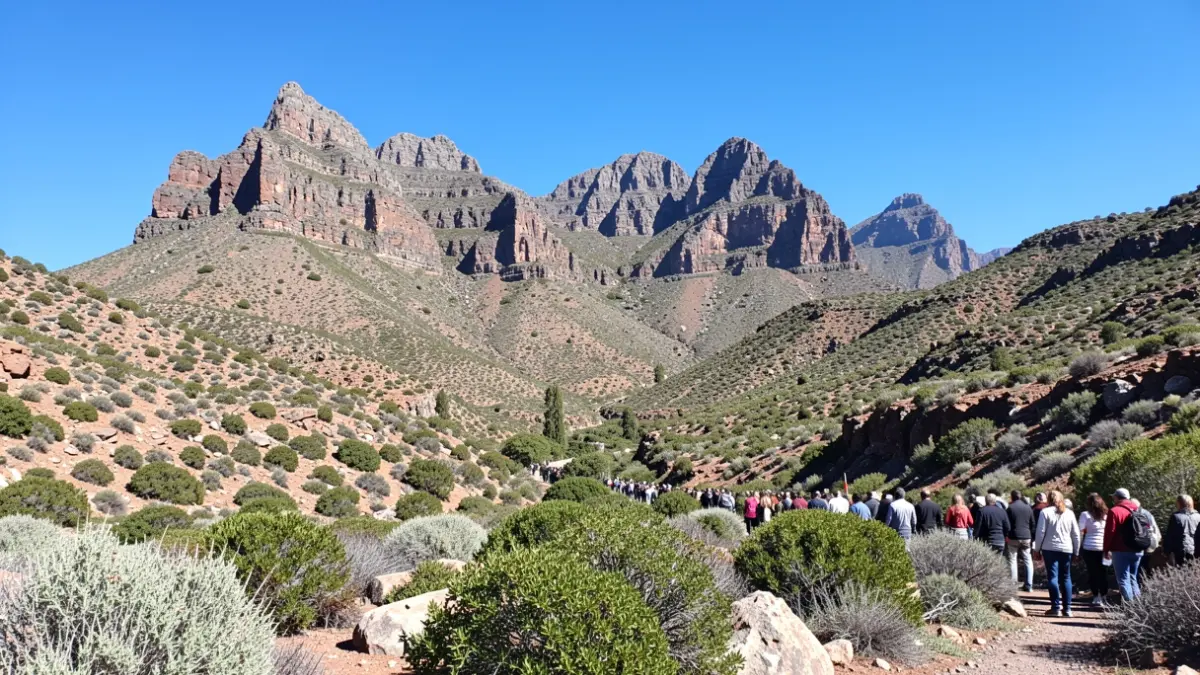 Mountainous landscape of Tejeda under a clear sky.