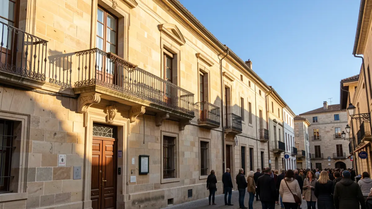 Facade of the Telde City Hall on a sunny day.
