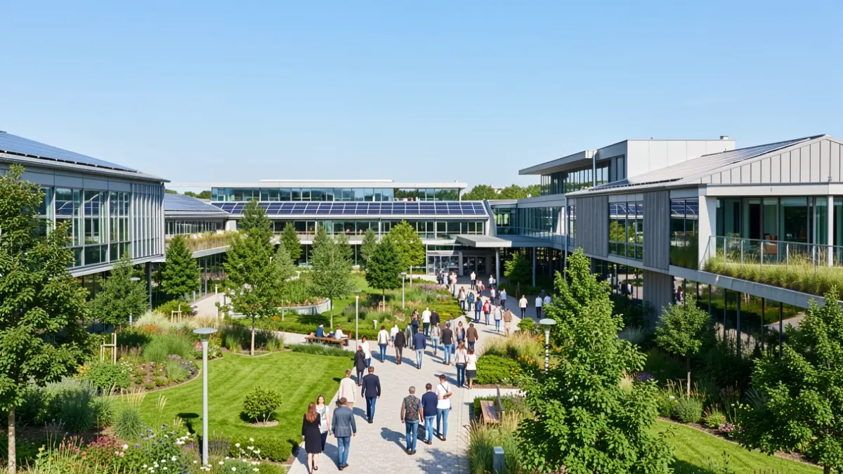 Generic image of a modern and sustainable university campus.