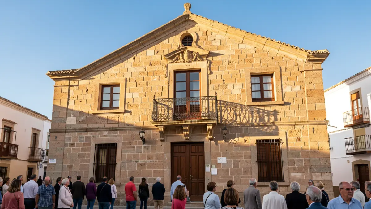 Facade of the Santa Lucía de Tirajana Town Hall in the afternoon light.