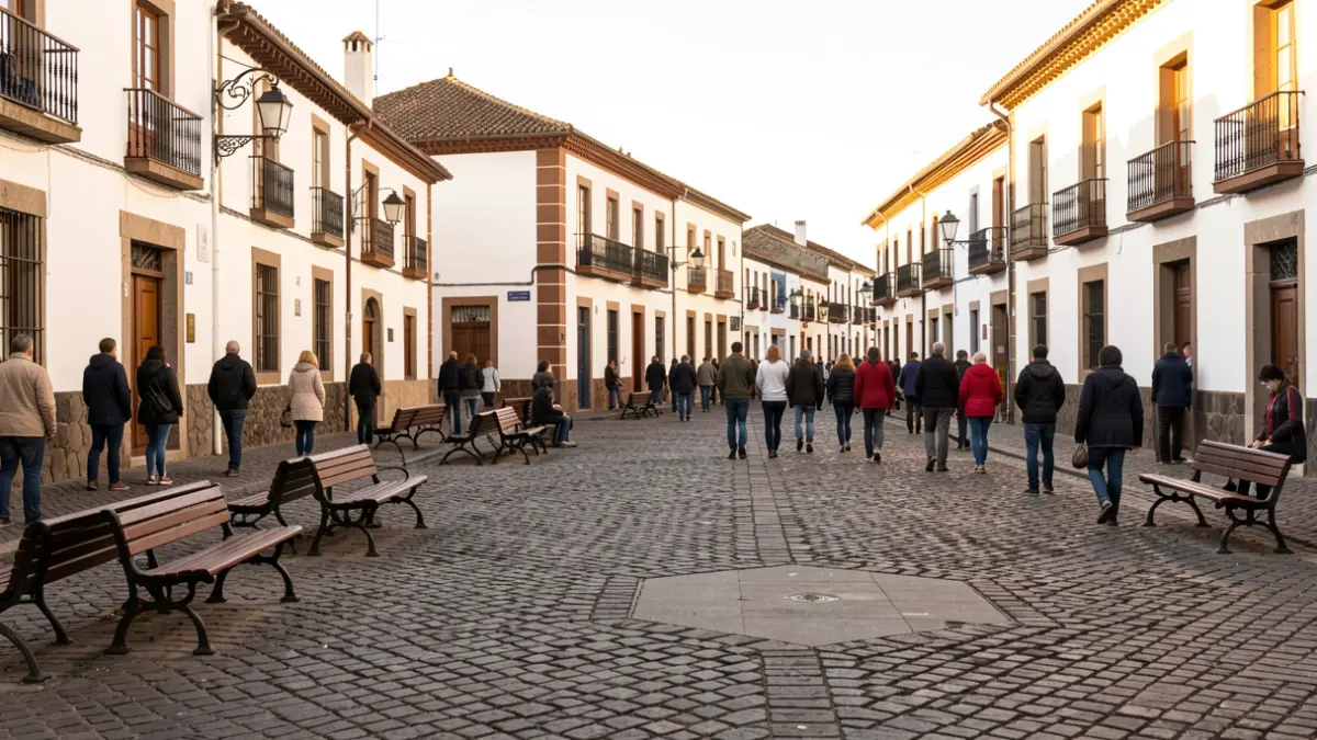 Plaza histórica en La Orotava con arquitectura tradicional canaria bajo la luz de la tarde.