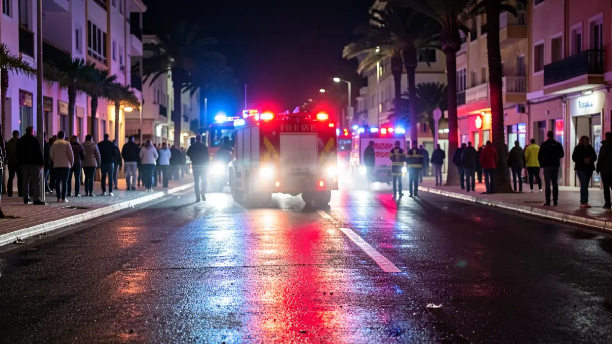 Generic image of emergency lights in an urban setting.