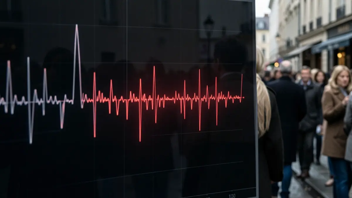 Seismograph graph showing seismic activity.