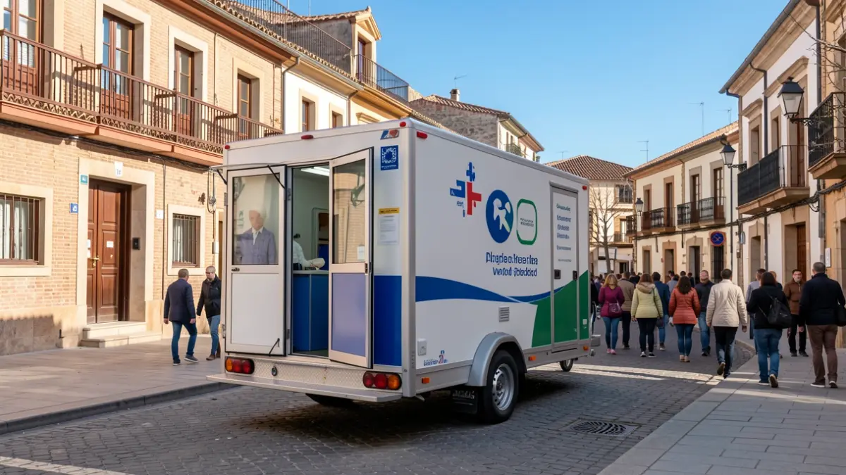Mobile blood donation unit in Santa Cruz de Tenerife.