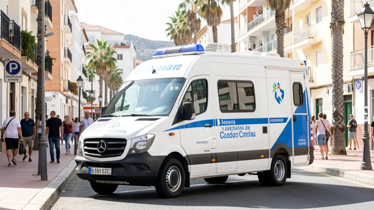 Unidad móvil de donación de sangre en la Avenida de Canarias, Vecindario.