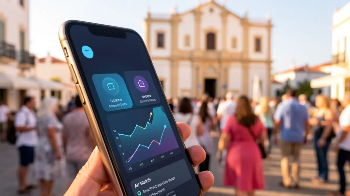 Image of a mobile phone displaying an artificial intelligence application for managing the taxi voucher in Valleseco.