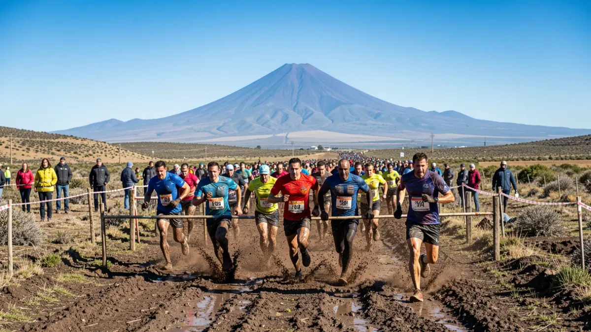Participantes en una carrera de obstáculos extrema en Fuerteventura.