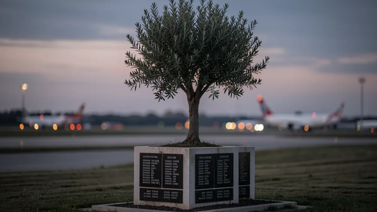 Imagen genérica de un monumento conmemorativo en un aeropuerto.