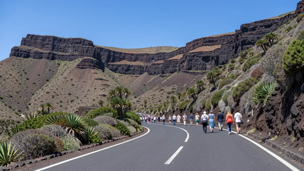 Generic image of a road in the Canary Islands volcanic landscape.