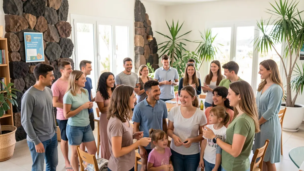 Generic image of young people and families in a supportive setting in the Canary Islands.