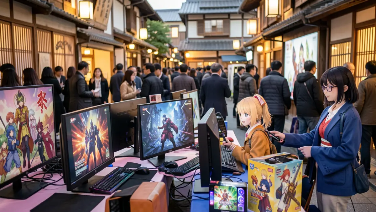 Imagen genérica de elementos de cultura japonesa y videojuegos.