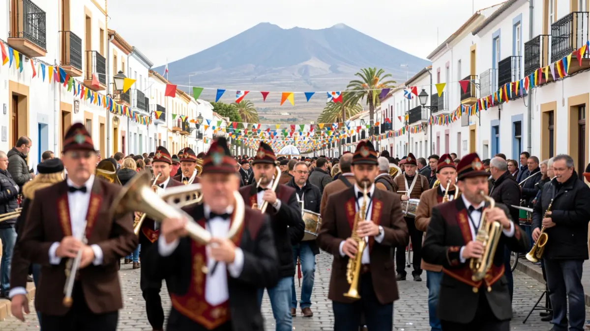 Generic image of the Las Nieves festival in Agaete with musicians and a festive atmosphere.