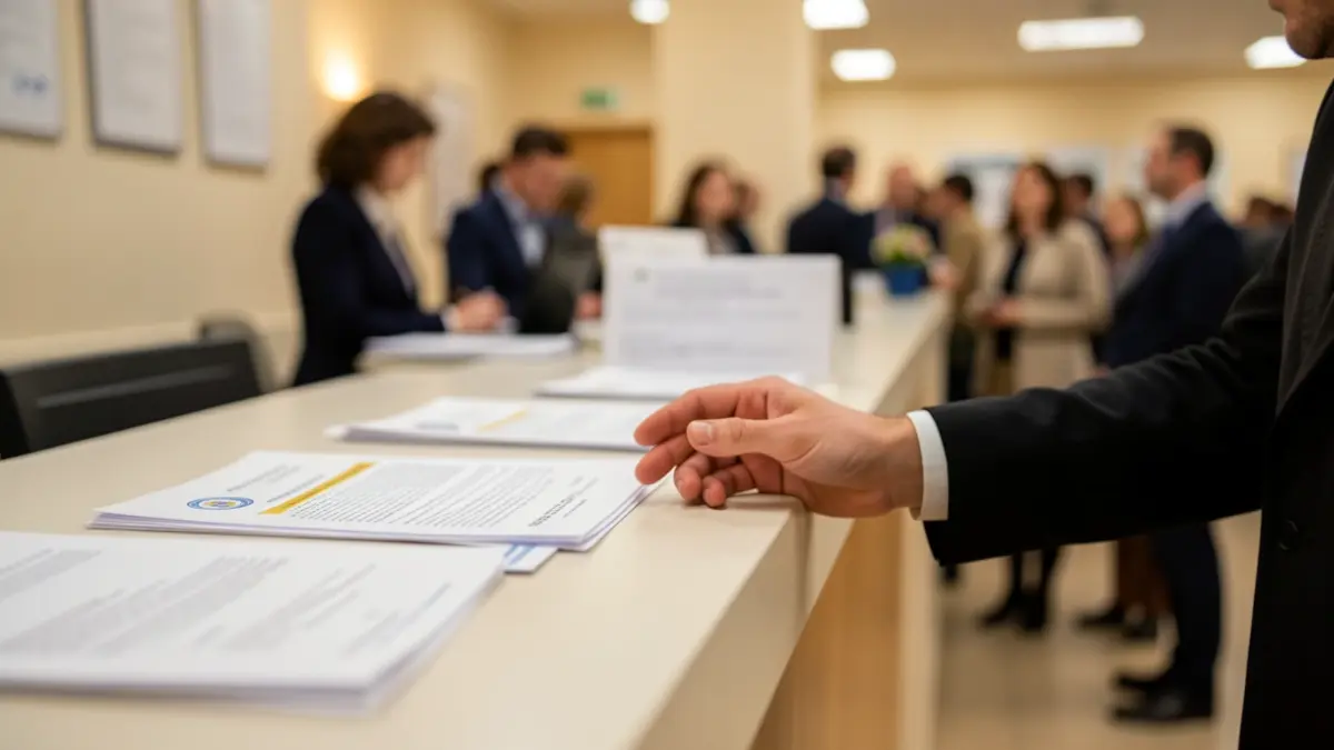 Generic image of a Social Security counter with documents.