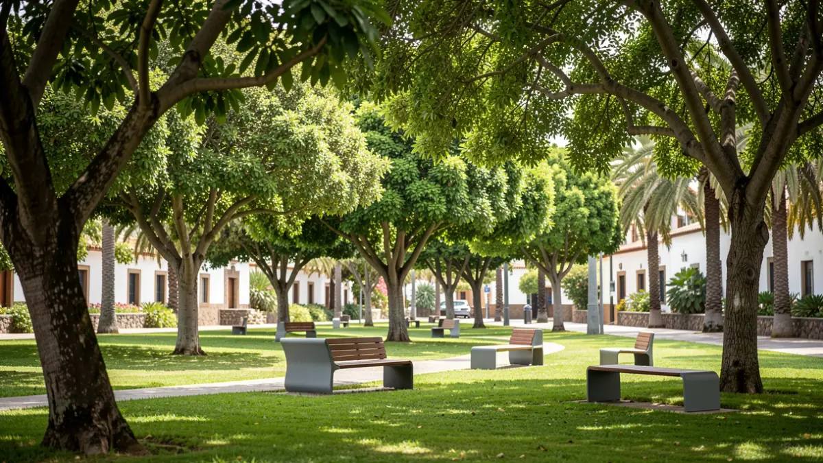 Generic image of a shaded urban park in the Canary Islands.