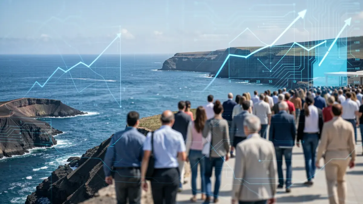 Generic image of innovation and economic growth in the Canary Islands with abstract elements.