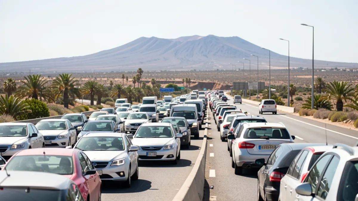 Generic image of a massive traffic jam in Gran Canaria.