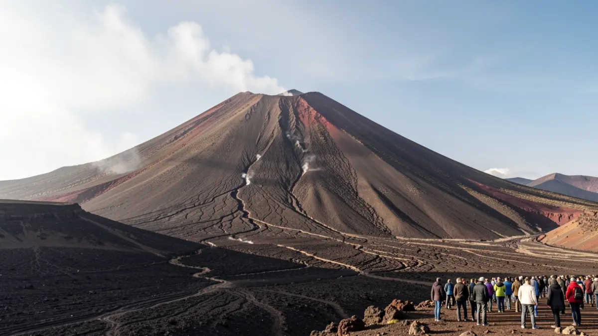 Paisaje volcánico del Teide en Tenerife con sutiles signos de actividad sísmica.