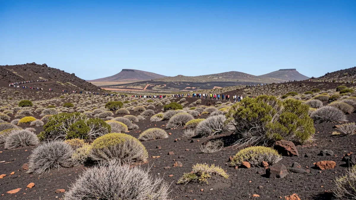 Imagen genérica de un paisaje natural protegido en Fuerteventura con formaciones volcánicas.