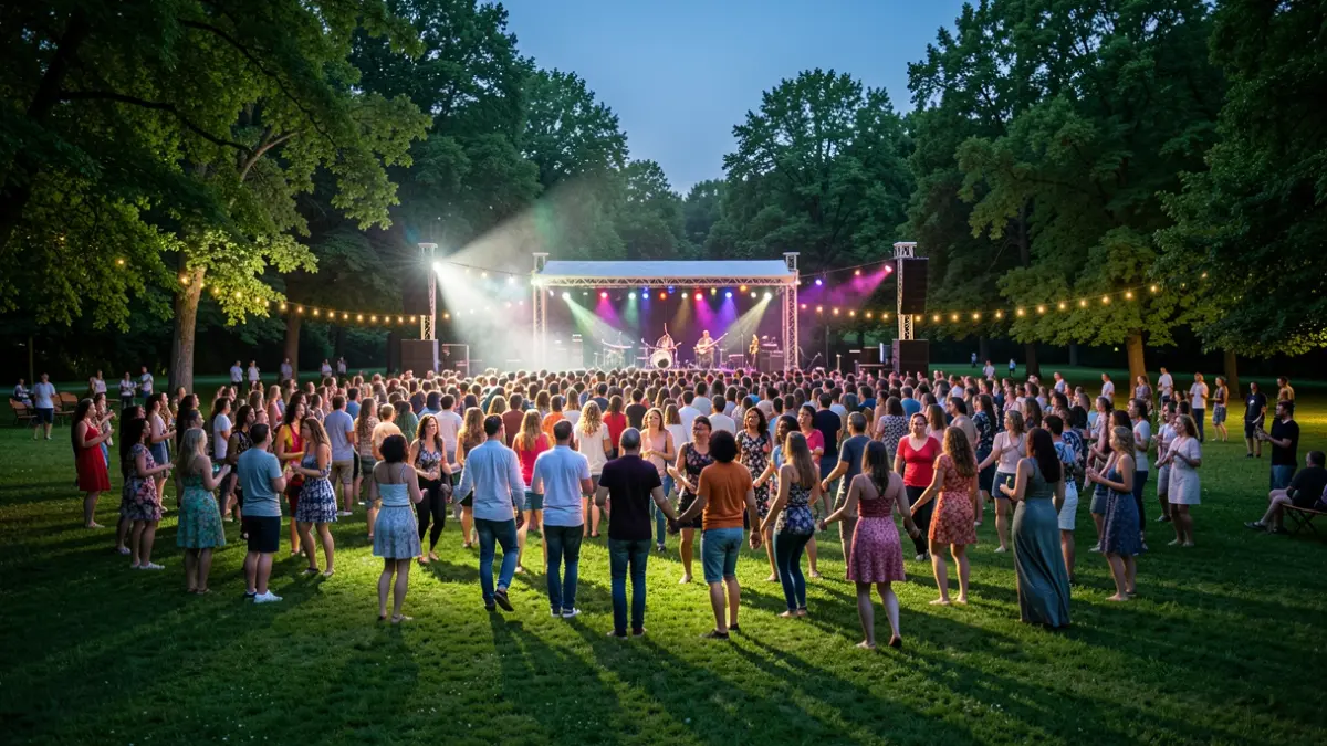 Generic image of a multicultural music festival in a park.