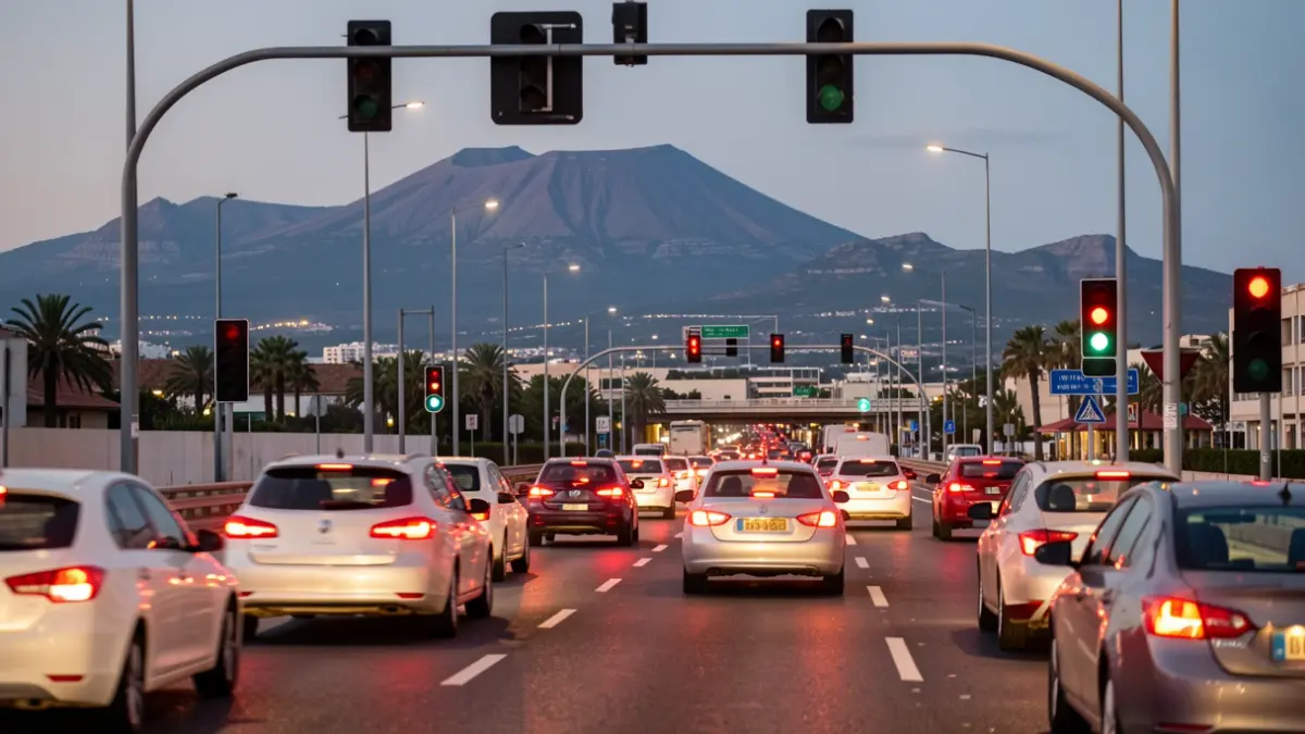 Generic image of a road with traffic in Las Palmas de Gran Canaria.