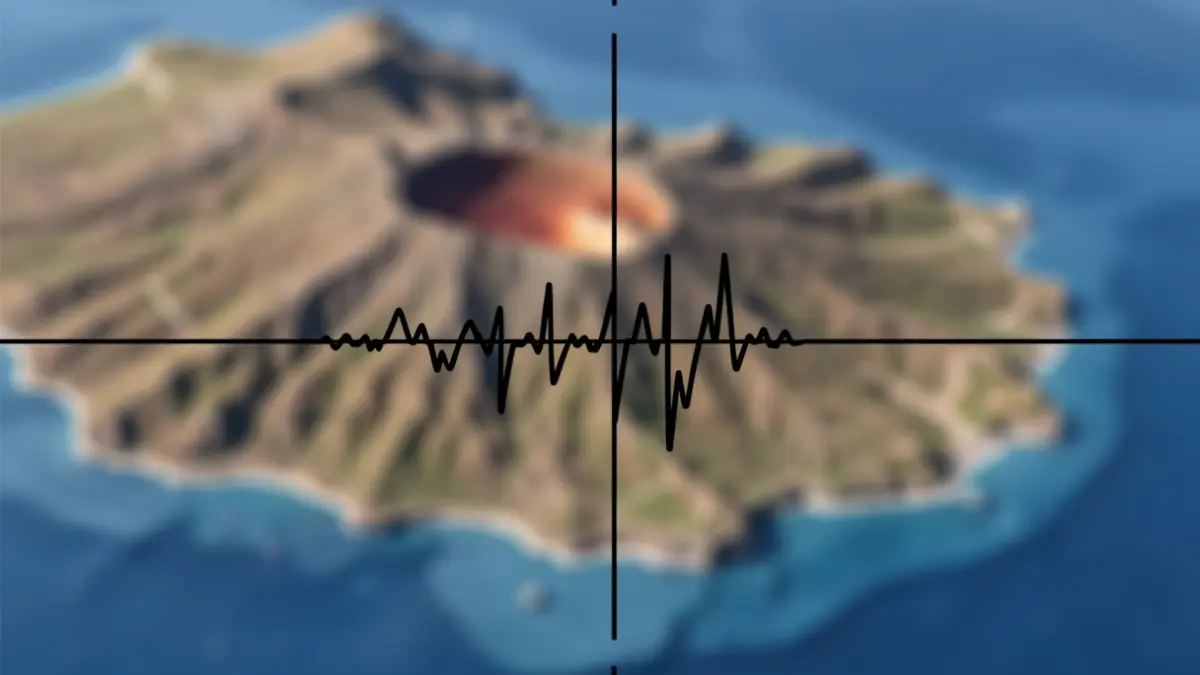 Seismograph graph showing a spike in seismic activity in Tenerife.