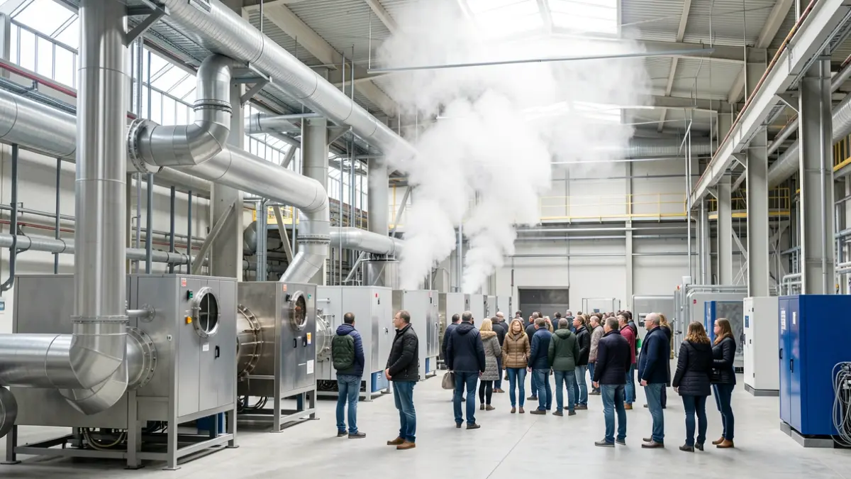 Image of a thermal drying system in an industrial ecopark.