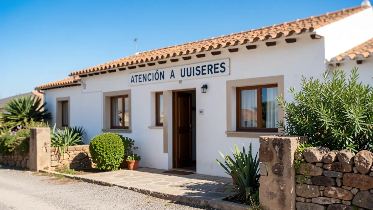 Imagen genérica de un centro de salud en Canarias con un cartel de atención a usuarios.
